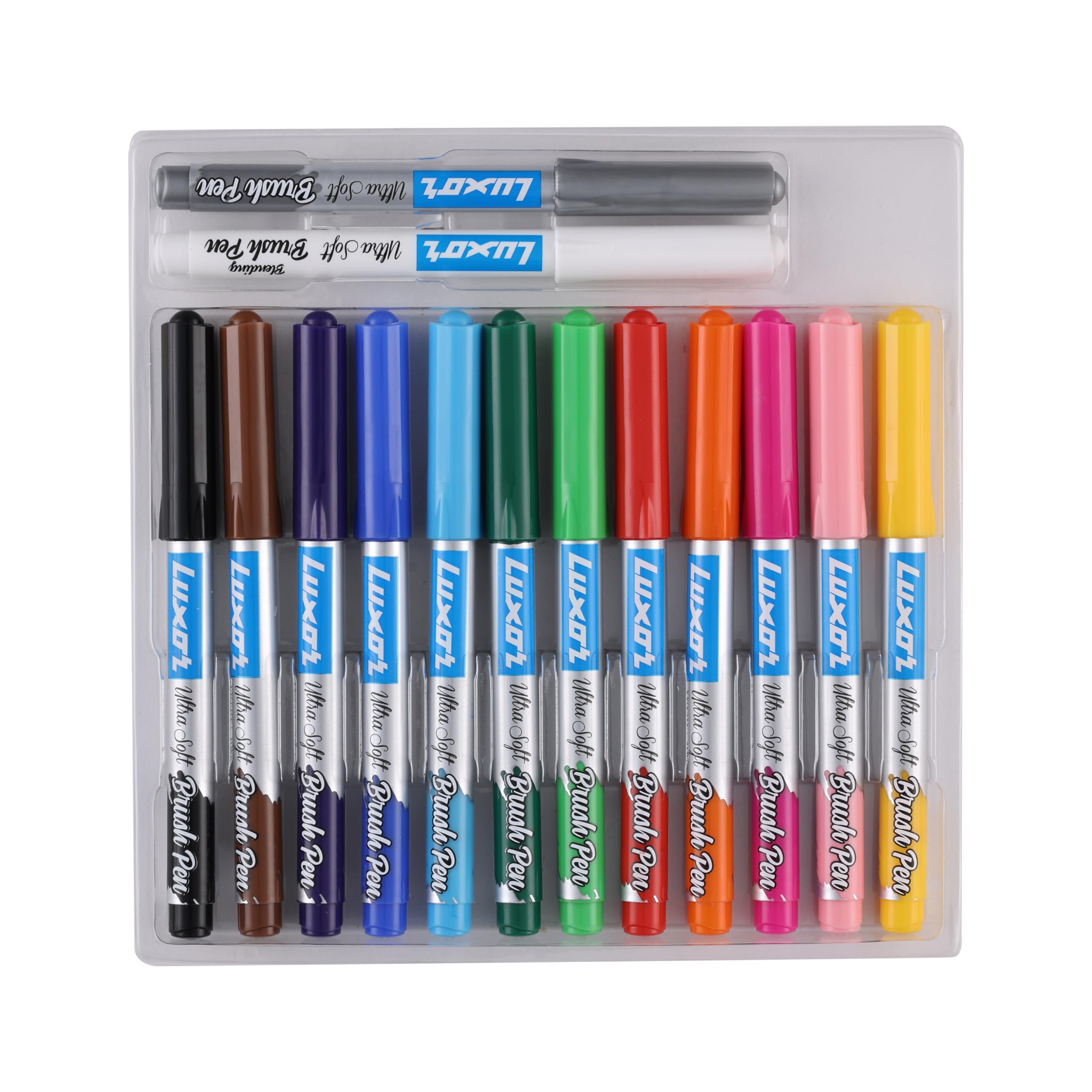 Luxor Doodles Brush Pens with FREE Mandala Art Kit | 13 Shades + Blender | Ultra Soft Tip for Calligraphy, Coloring & Doodling 1