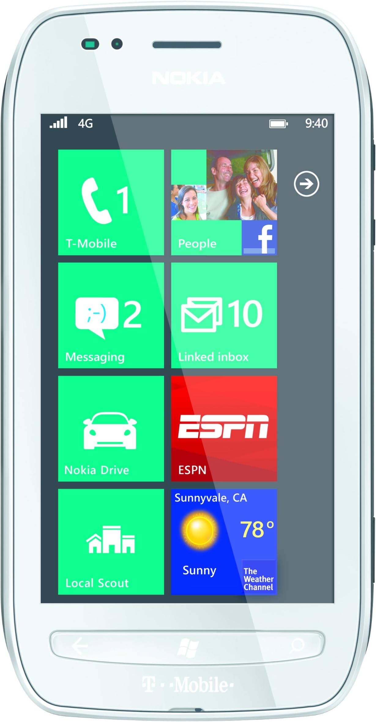 Nokia Lumia 710 Unlocked GSM Touchscreen Phone with Windows 7.5 OS, 5MP Camera, GPS, Wi-Fi and Bluetooth - White