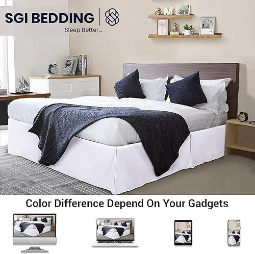 Miniatura 2 de SGI Bedding Falda de cama con caída de 18 pulgadas, tamaño Queen - Estilo plataforma con ajuste seguro, aspecto clásico entallado, elegante falda