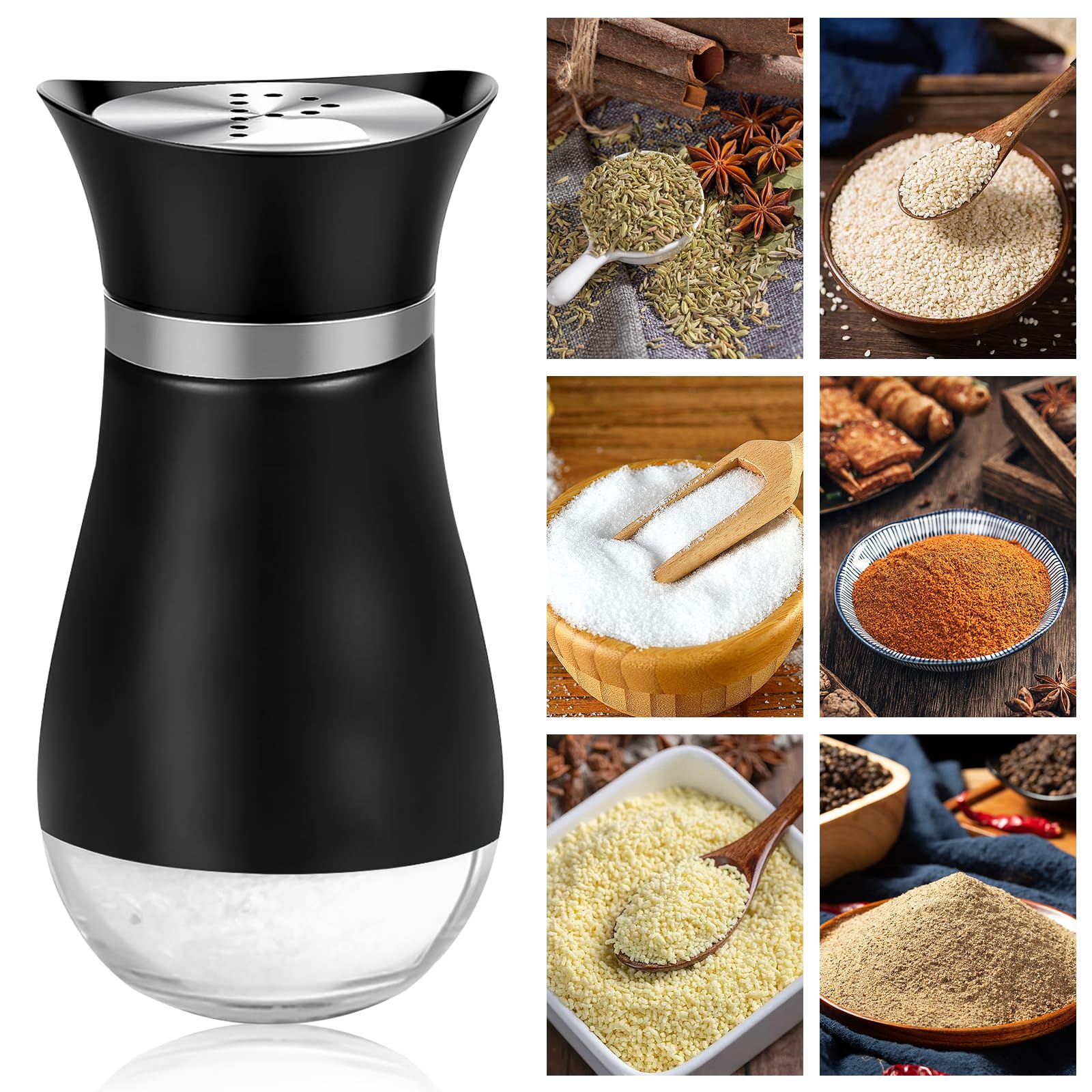 Salière Et Poivrière En Verre - Couvercle Acier Inoxydable - 120ml - Marquage S Et P - Pour Cuisine Et Table