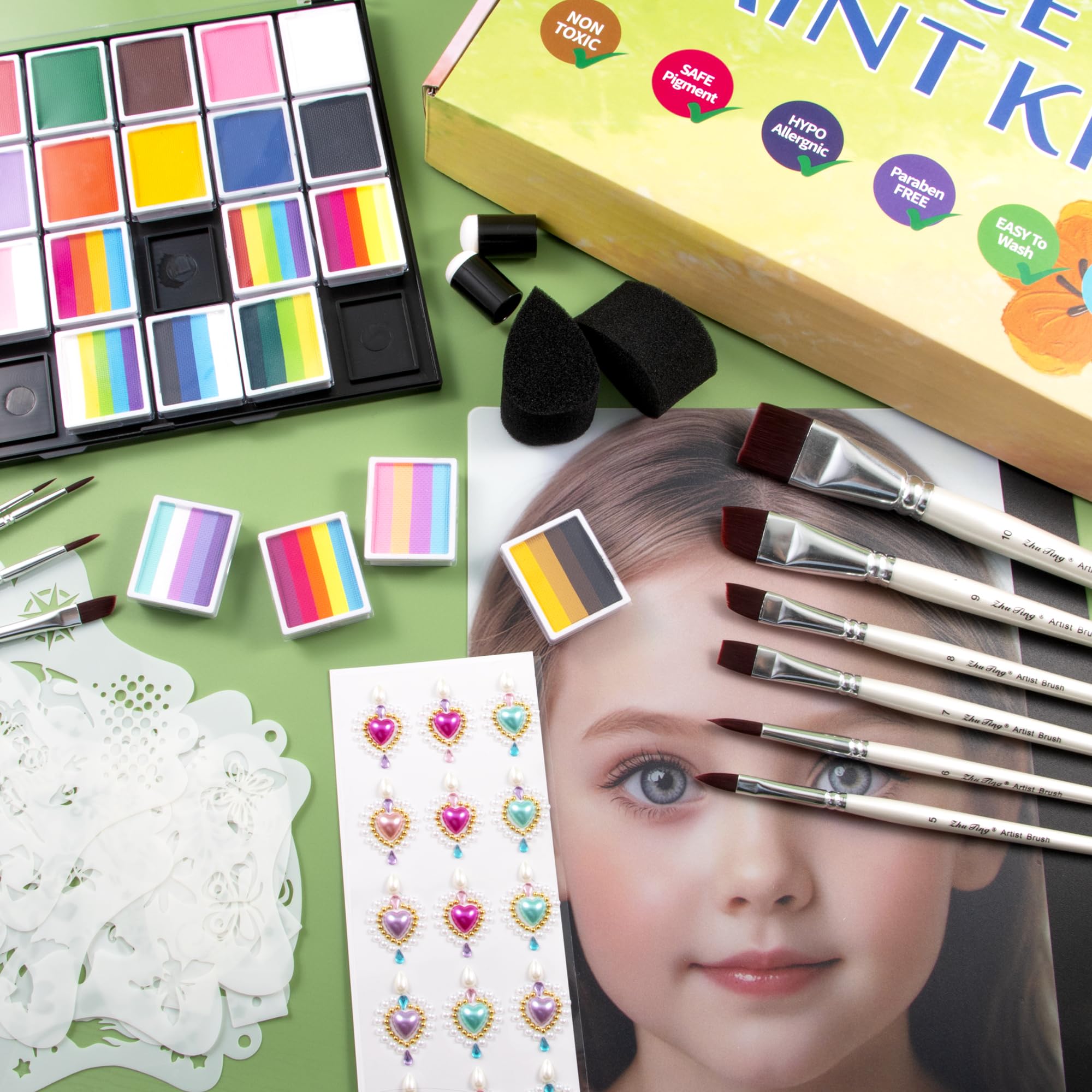 Face Paint Kit Rainbow Split Cake Face Paint Palette