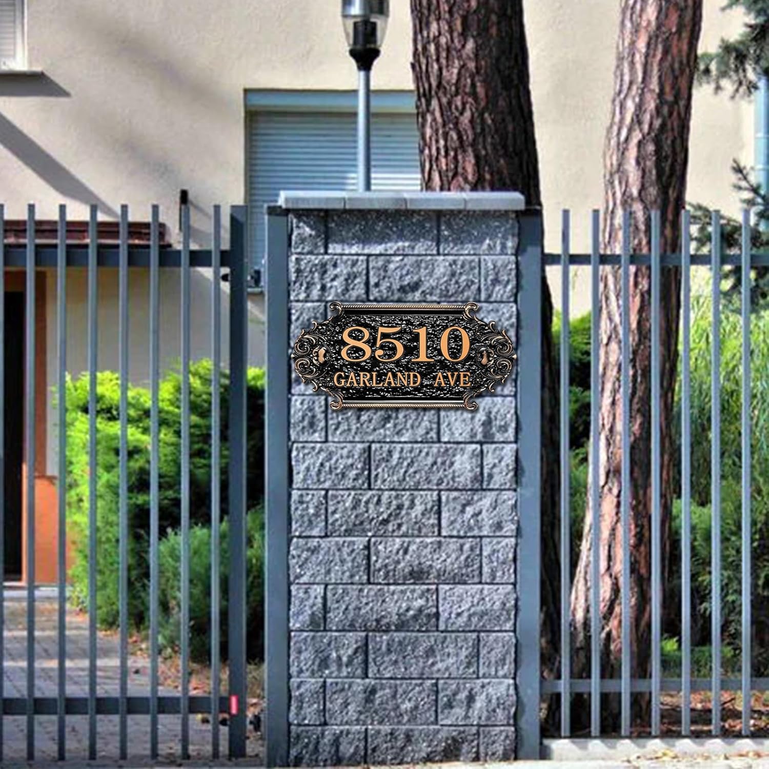 Personalized Address Signs for Houses Custom Vintage Address Plaque with Number Street Name for Yard Garden Apartment Indoor Outdoor-Antique Brass