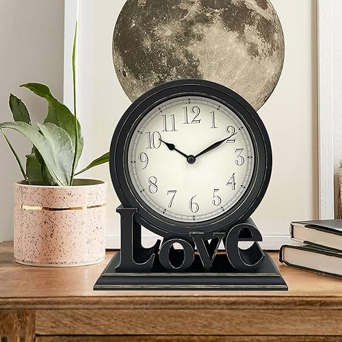 Miniatura 3 de Desk Clock Analog Silent European Style Classic Decorative Retro for Table Living Room Kitchen Desktop- Style a