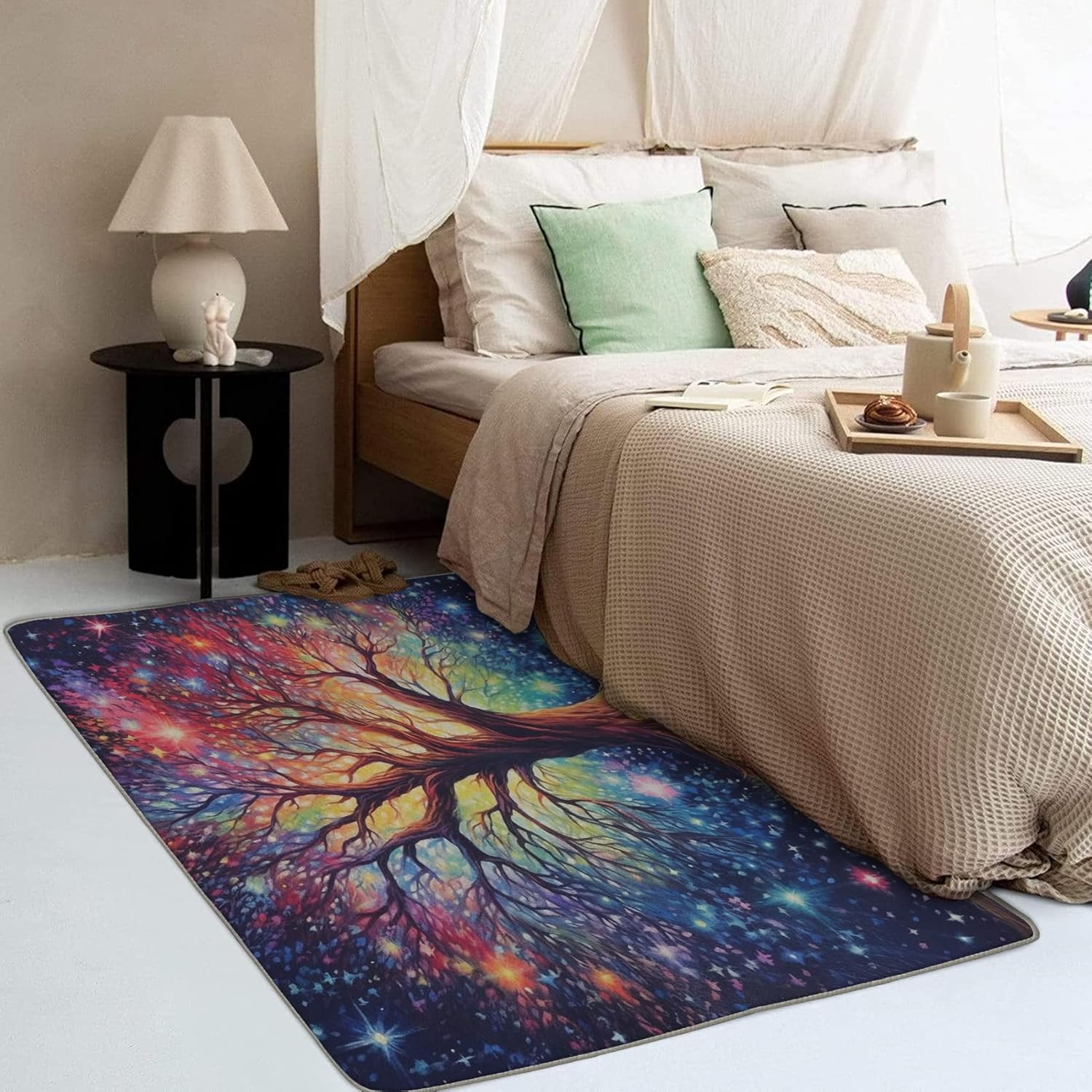 Tree of Life Rug & Home Decor - 2x3 Rug, Fantasy Rugs for Entryway Living Room Bedroom, Colorful Carpet, Washable Non Slip Soft Low Pile Indoor Door Mat & Room Decor