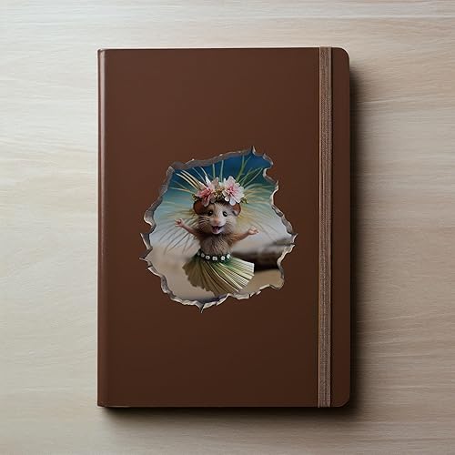 Miniatura 3 de Luau Mouse in Mouse Hole - Calcomanía de pared 3D con agujero de ratón