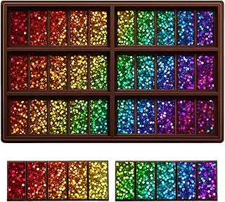Dot Holographic Chocolate Bar Mold Silicone, Rainbow Light Effect Chocolate Bar Deep Thick Molds for DIY Candy Dessert Baking, Candy, Wax Melts, Cake Decoration (Rectangle)