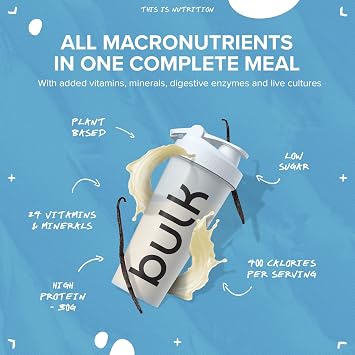 Bulk 1 Complete Food Shake, Vanilla, 3 kg | Complete Meal, 30 Meals, Vegan