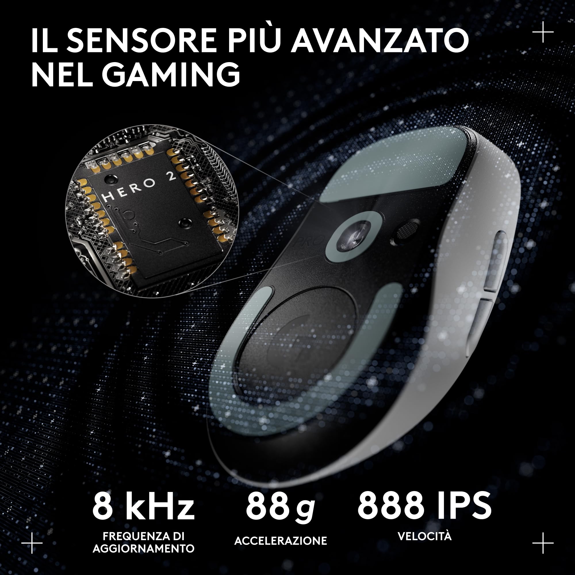 Logitech G PRO X SUPERLIGHT 2 DEX wireless gaming mouse | Für PC/Mac, 60g rechtshändige Maus, 5 programmierbare Tasten, USB-C, 44k DPI Sensor, bis 8 kHz Polling-Rate - Bianco