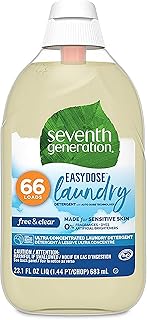 Seventh Generation Laundry Detergent, Ultra Concentrated EasyDose, Free & Clear, 23.1 Fl Oz