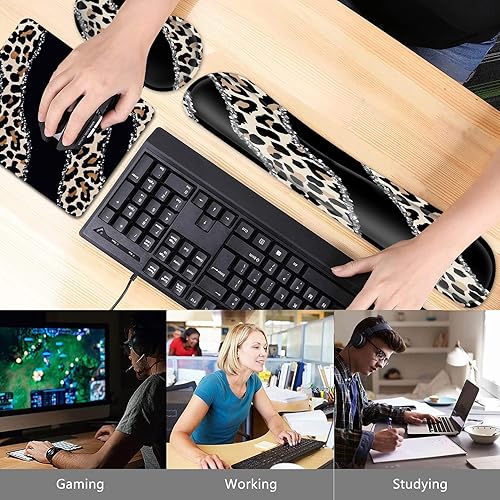 Miniatura 7 de Alfombrilla de mouse para juegos con reposamuñecas, reposamuñecas ergonómico de espuma viscoelástica para computadora, hogar, oficina, trabajo,