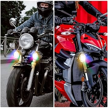 2x Motorcycle Driving Lights With ON/OFF Switch, Mini LED Headlights Fog Lights 12W Spotlight Auxiliary Lights Dual Color 6000K White 3000K Yellow For Bike ATV UTV Truck SUV