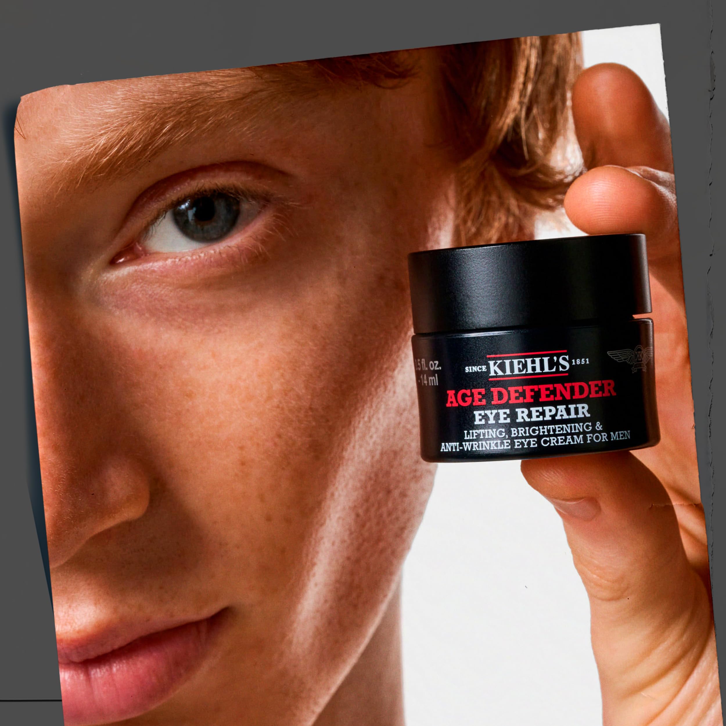 KIEHL'S Age Defender Eye Repair, Crema Contorno Occhi Anti Età, Per la Pelle Maschile, Riduce Rughe e Occhiaie, Sguardo Fresco e Riposato, Con Estratto di Semi di Segale e di Lino, 14 ml