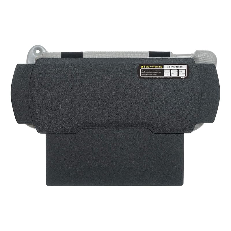 Extensor de para-sol automotivo TFY antirreflexo em policarbonato preto, 1 unidade