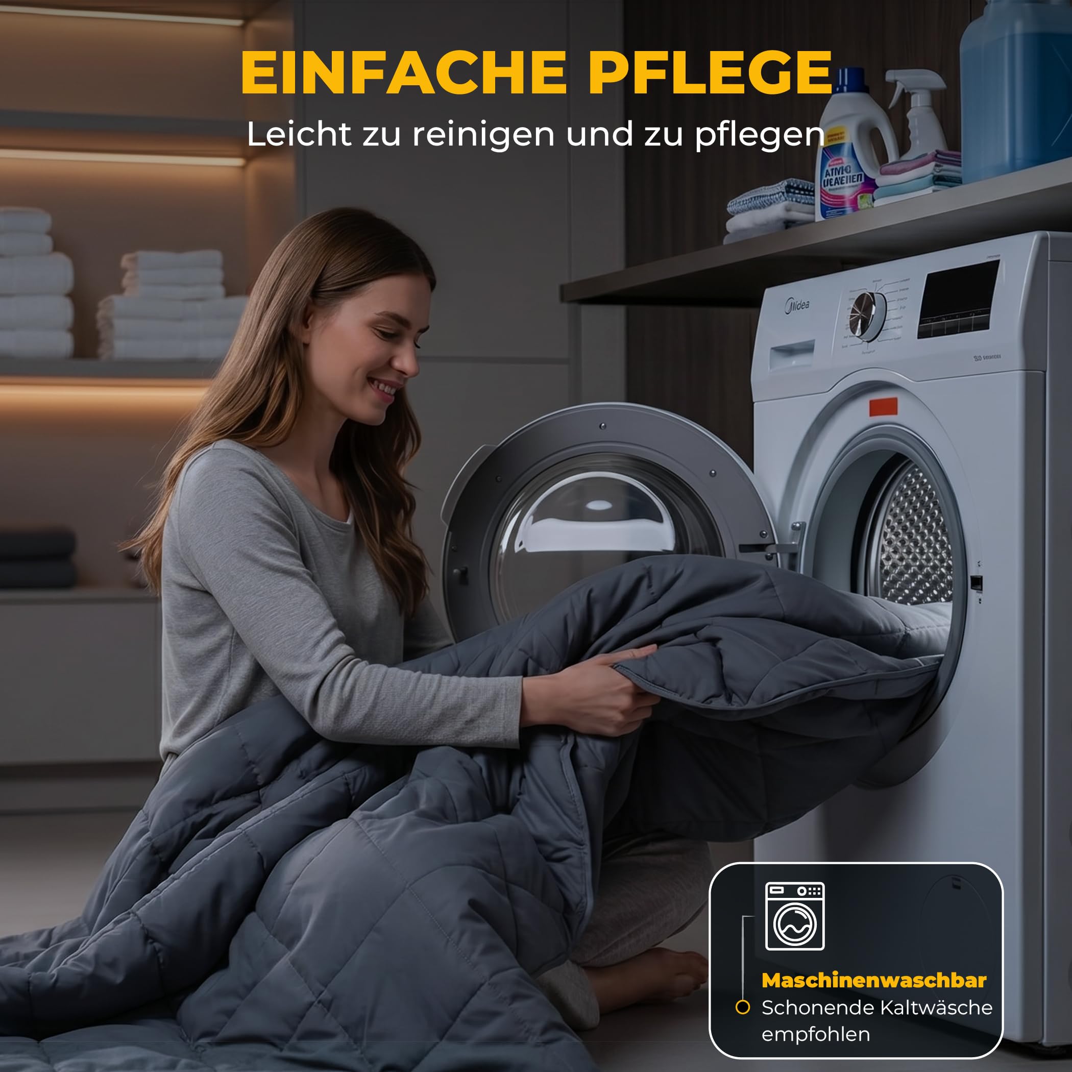 SLEEP COMFY Gewichtsdecke 9 kg 150x200 cm Oeko-Tex Zertifizierte Kühlende Anti-Stress Decke