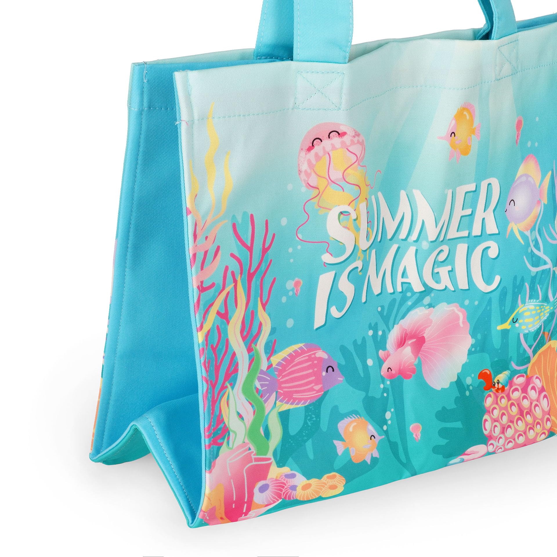 Legami – Bolso de playa para mujer, grande, de material reforzado, con cierre magnético, de transporte, capacidad de carga de hasta 15 kg, 44 x 61,5 cm