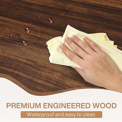 Vista 5 de Tribesigns Farmhouse Dining Table for 6 People, 70.8-Inch Rectangular Wood Dining Table, Rustic Kitchen Table with Heavy Duty Metal Legs for Dining