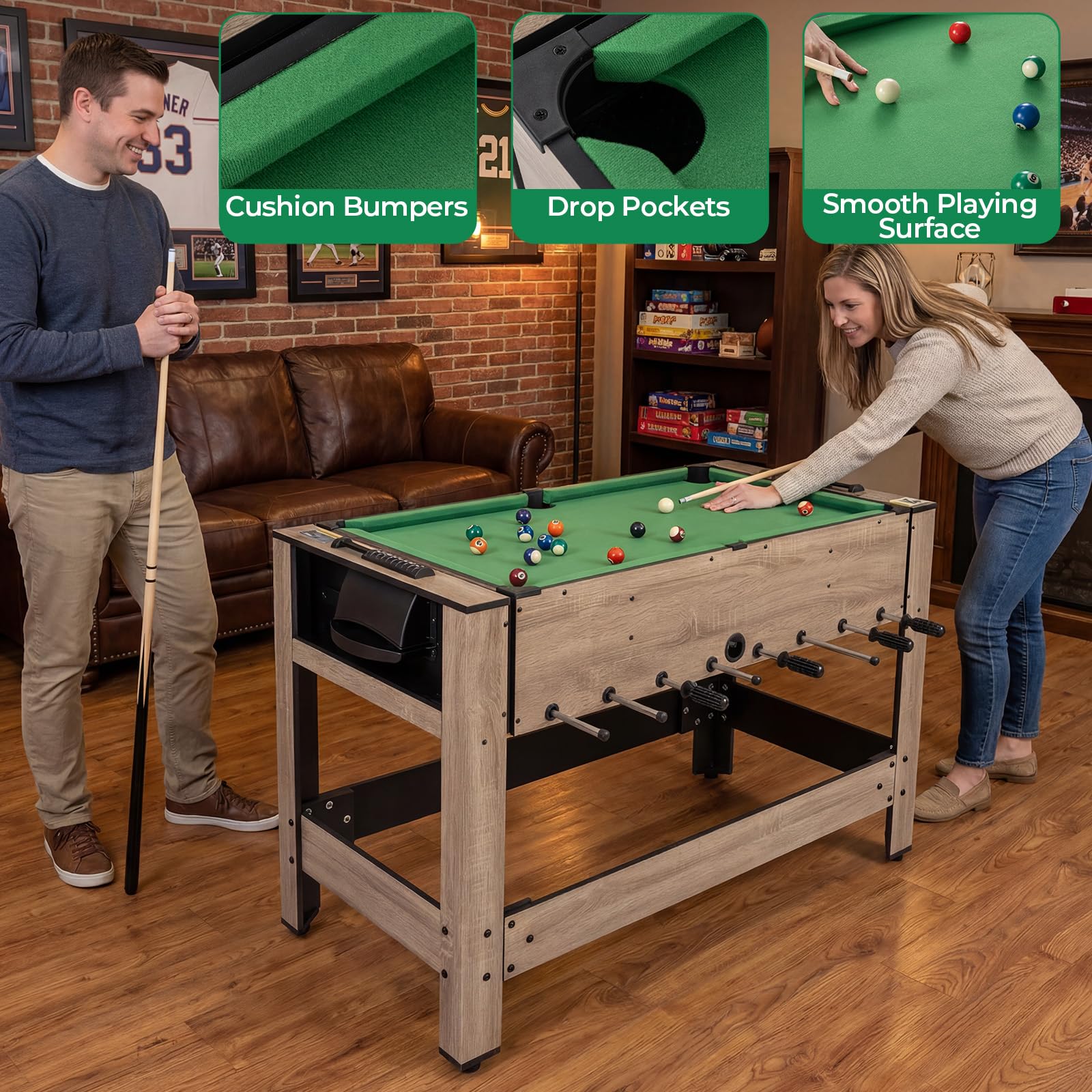 Amazon.com : GYMAX 2-in-1 Swivel Multi Game Table, Foosball