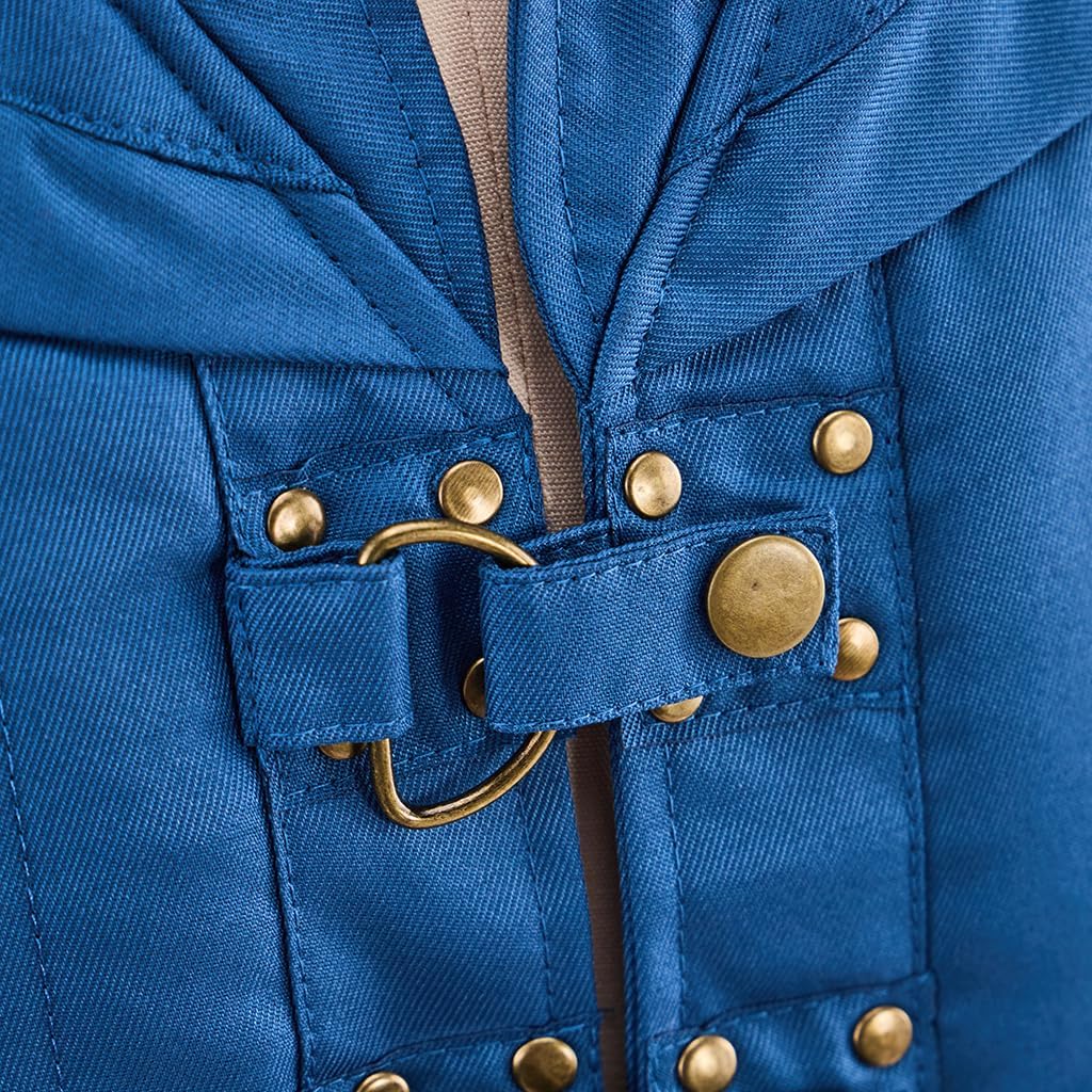 Prince Flynn Rider Cosplay Costume Vest Blue Renaissance Medieval Style Waistcoat for Men - Image 5