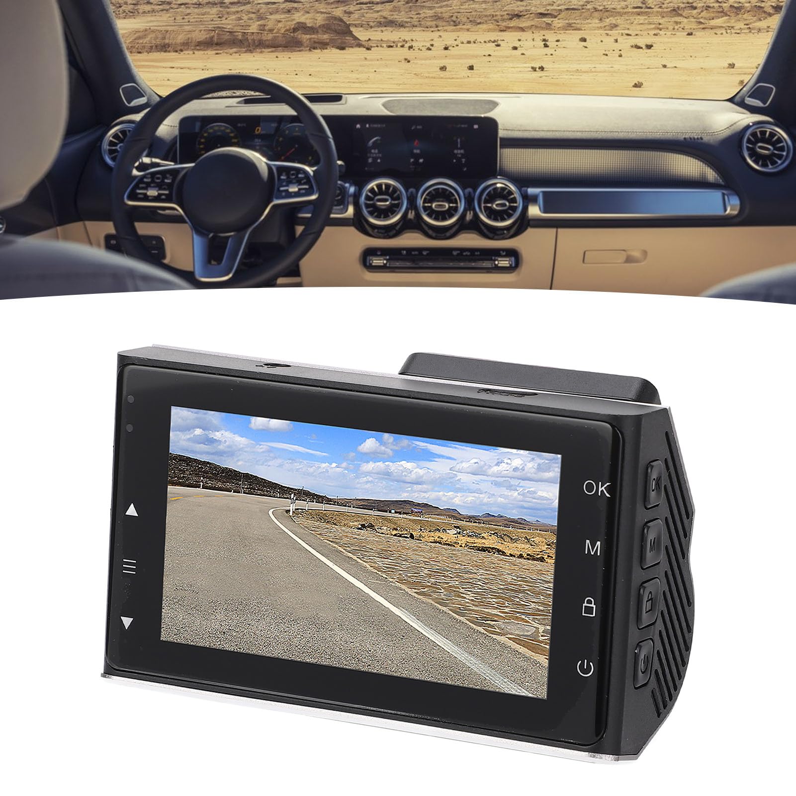 Sxhlseller Videocamera per Auto Registratore Dual 4K 1080P Dash Cam Anteriore Posteriore Schermo IPS da 1,47 Pollici Controllo Wireless Parcheggio 24 Ore per i Viaggiatori