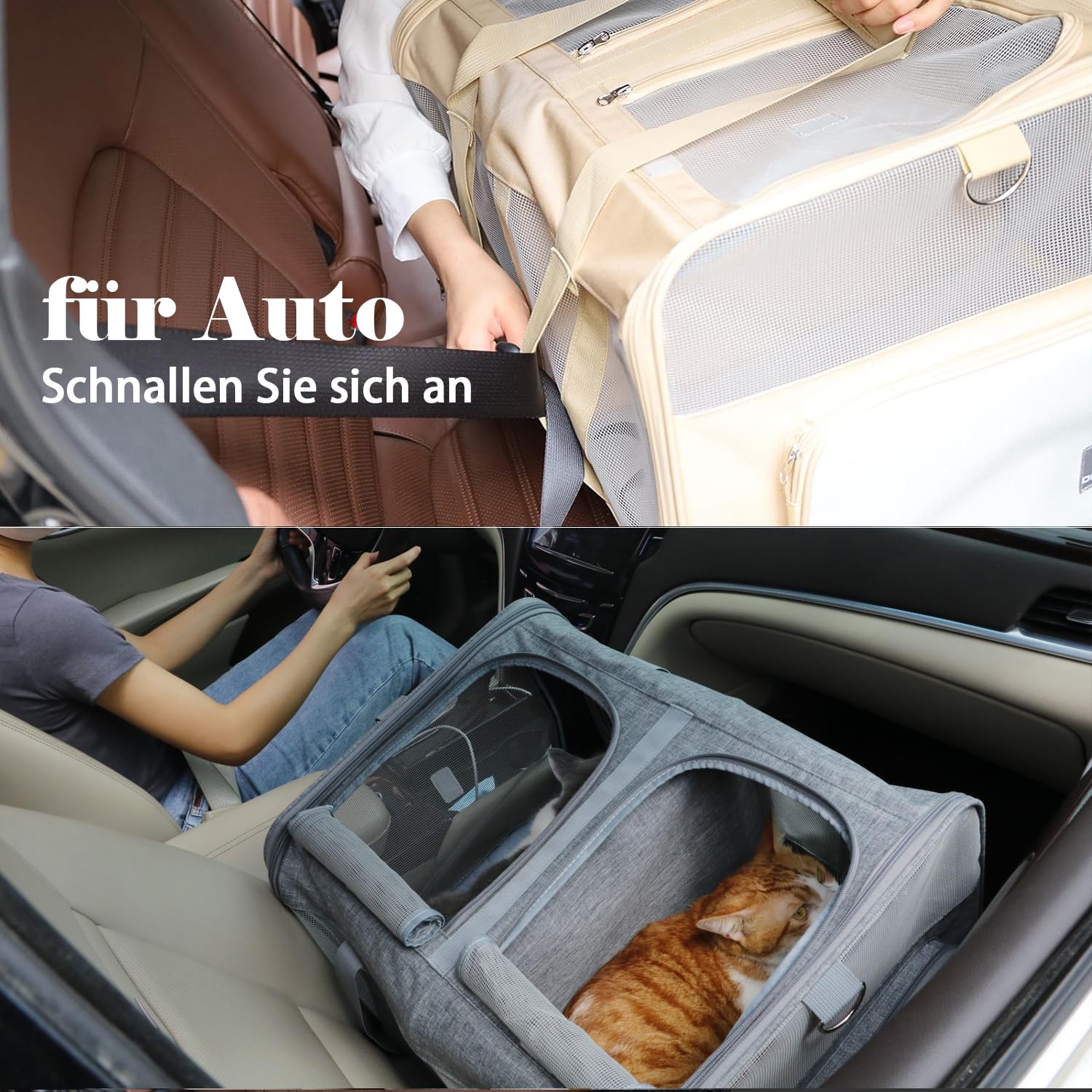 Trasportino Doppio Per Gatti Con Ruote | 2 Scomparti | 55x44x33cm | Ideale Per Viaggi E Veterinario - Foto 5