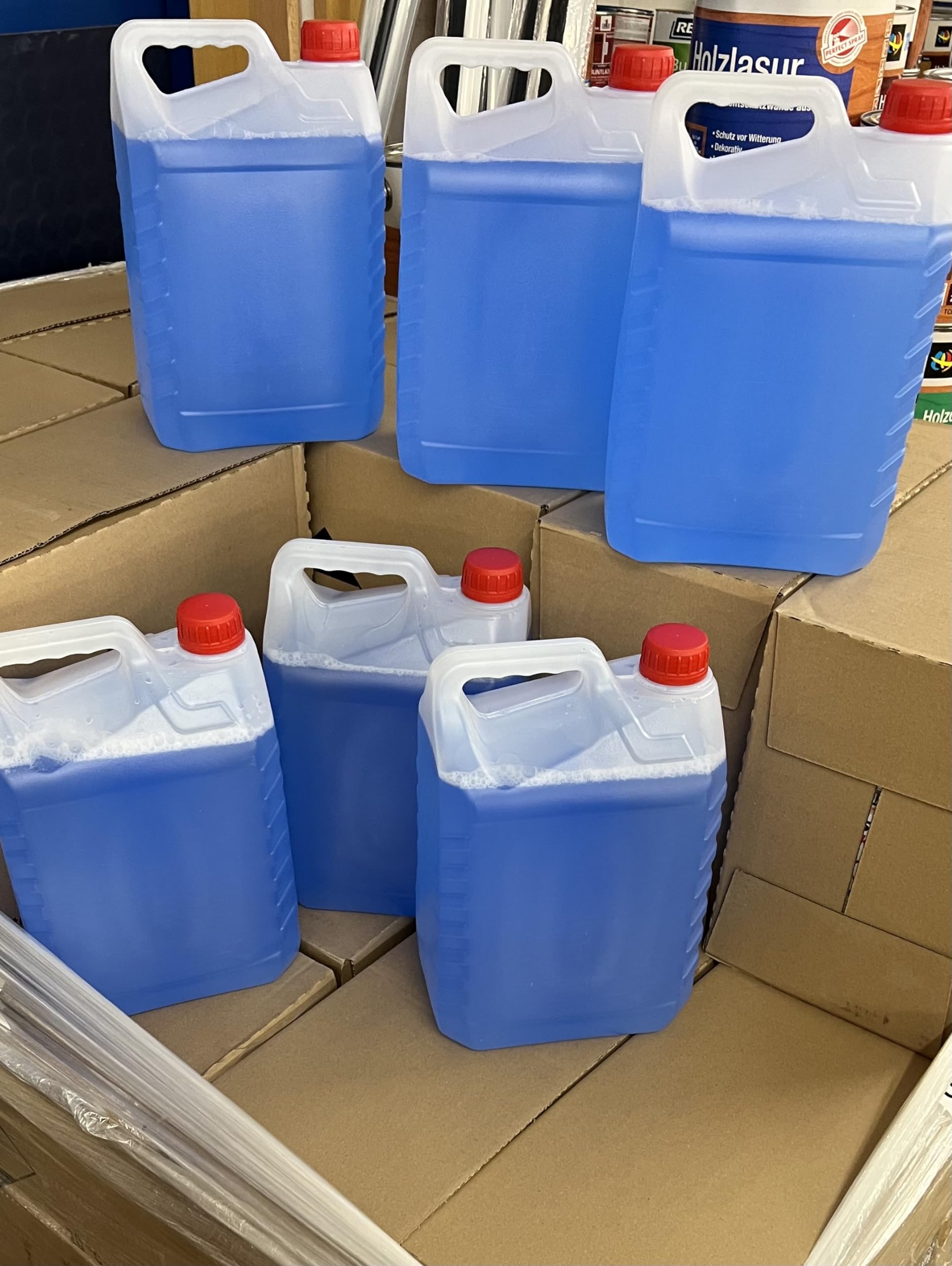 4x 5L Kanister Scheibenfrostschutz -20°C Frostschutzmittel für Auto, Frostschutz mit Citrusduft, Ideal für Scheibenwaschanlage im Winter, 20 Liter