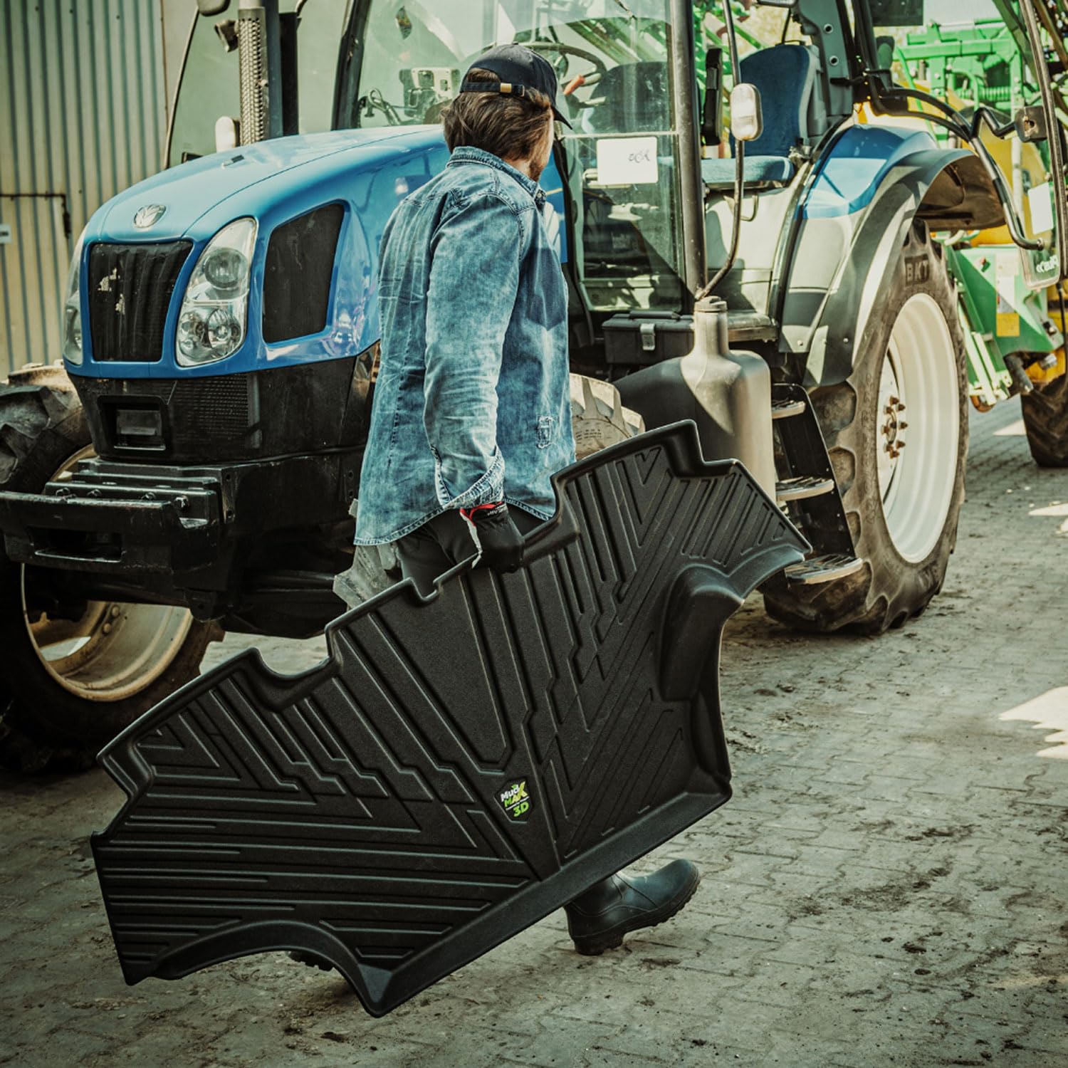 Fußmatten MudMax für Traktor Zubehör John Deere Serie 6R 250 ab 2022 Passgenaue Gummimatten | Langlebiges TPE-Material | Höhere Kanten