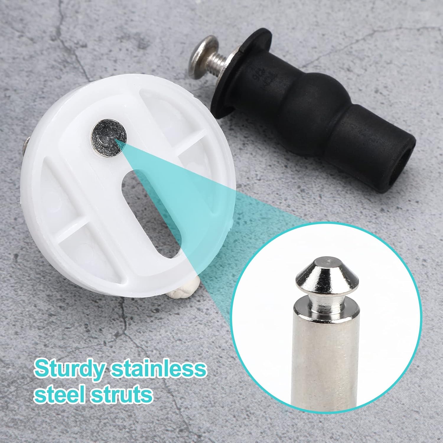 DRAMBOR Toilet Seat Fittings, 1 Pair Toilet seat Fixing kit, Top Fixing