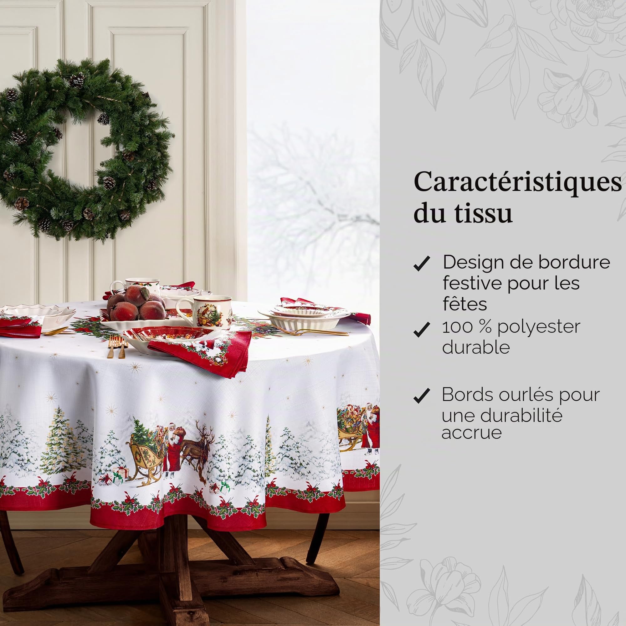 Elrene Home Fashions Villeroy & Boch Toy's Fantasy Holiday Nappe Ovale Multicolore 152,4 x 213,4 cm