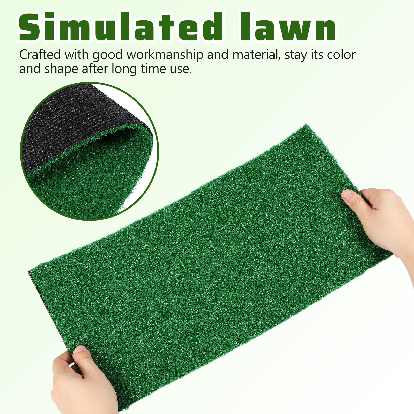 STOBAZA Terrain pour Tortue en Plastique Vert, Tapis de Gazon Synthétique Délicat pour Plateforme Flottante de Reptile, Adapté pour Aquarium et Petit Bassin
