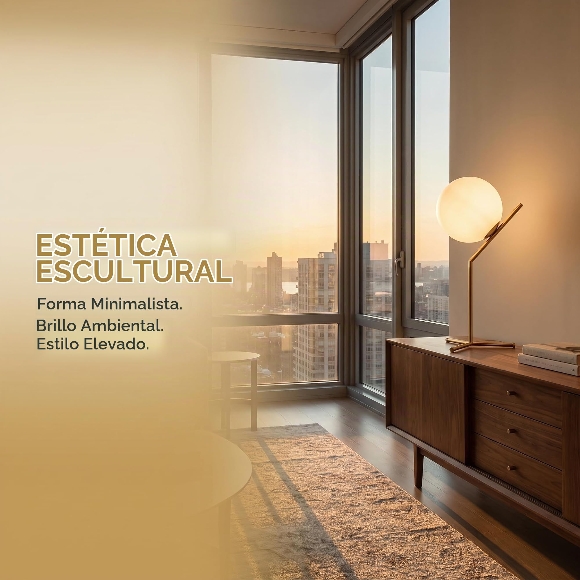 B·LED BARCELONA LED Lámpara de Mesa Elegante Moderna Dorada Angular con Bola de Cristal Blanco Opalino para Salón Mesita de Noche Dormitorio Cabecera