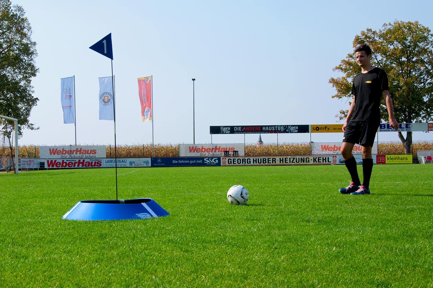 POWERSHOT Set di 10 BERSAGLI dell'INNOVATIVO Sport del Foot Golf!! con Asta A Bandiera E Borsa per Il Trasporto Incluse