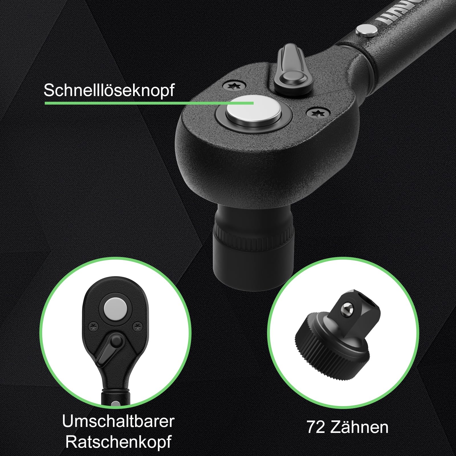 Clé Dynamométrique 3/8" 20-110NM Haute Précision ±3% avec Boîte de Rangement