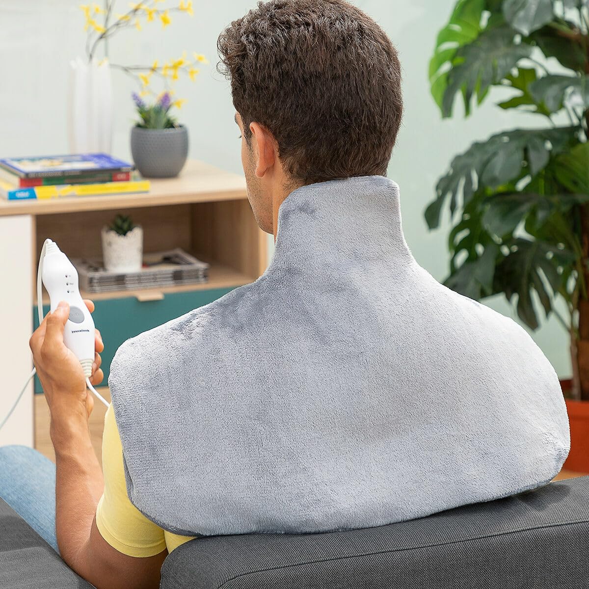 InnovaGoods® Couverture chauffante pour le cou et les épaules, couverture chauffante sèche et humide pour le dos, le cou et les épaules, couverture électrique avec télécommande