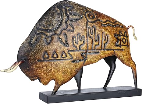 Amazon インテリア 雑貨 おしゃれ 置物 バイソン彫刻 鉄製 卓上工芸品 幸運縁起物 オブジェ 家庭 オフィス 部屋 店舗飾り 新年 クリスマス 贈り物 開業 転居のお祝い 置物 オブジェ オンライン通販