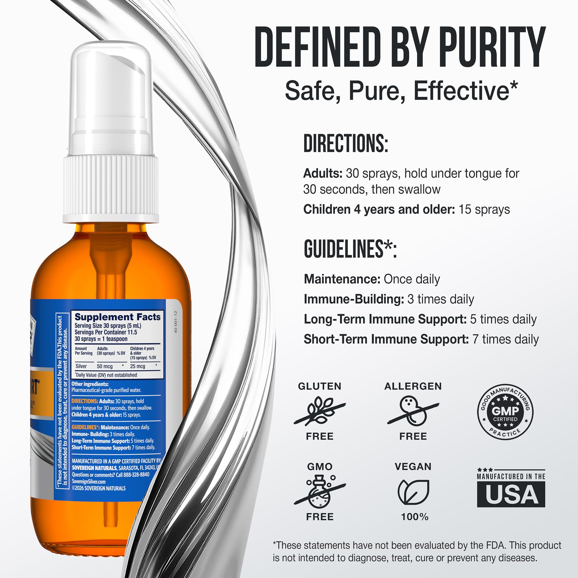 Amazon.com: Sovereign Silver Immune Support, Colloidal Silver, Bio
