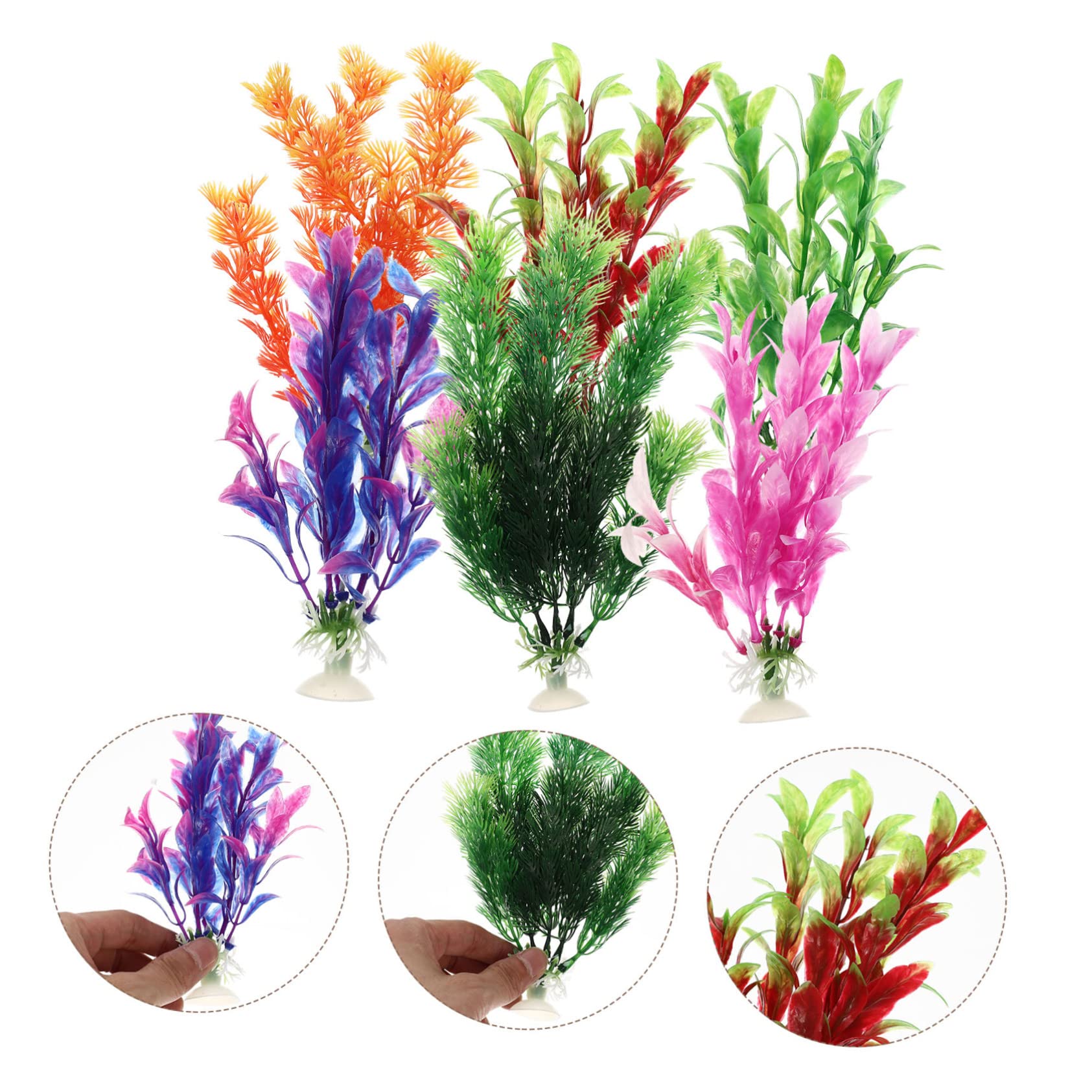 YARNOW 4 Set Acquario Paesaggistico Piante Acquatiche Decorazioni Del Serbatoio Impostore Pianta Vaso Da Terrario Fioriere Piante Finte Arredamento Impianti Falso Plastica 6 Pezzi * 4