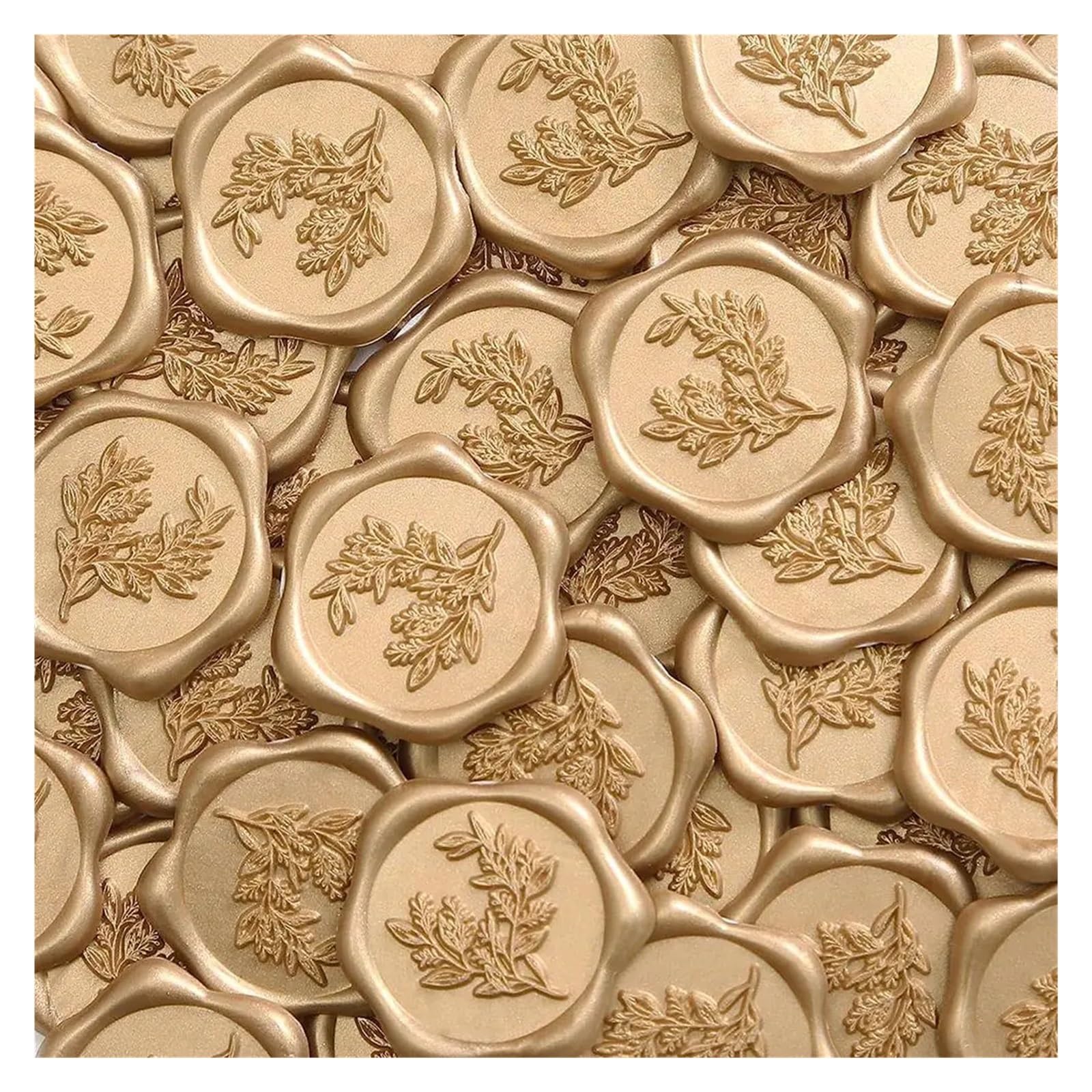 Adesivi con sigillo di ceralacca | Sigillatura di buste for inviti di nozze da 100 pezzi in oro da 3 cm: adesivi con sigillo di cera