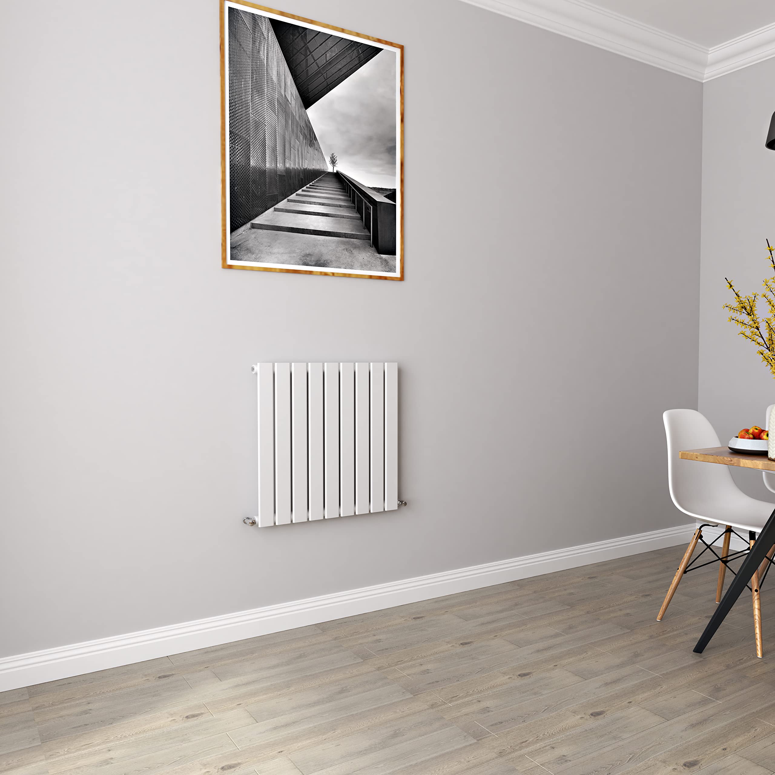 Biubiubath White Radiators Horizontal Small Rad Single Flat Panel Central Heating Radiators 600 * 612Mm