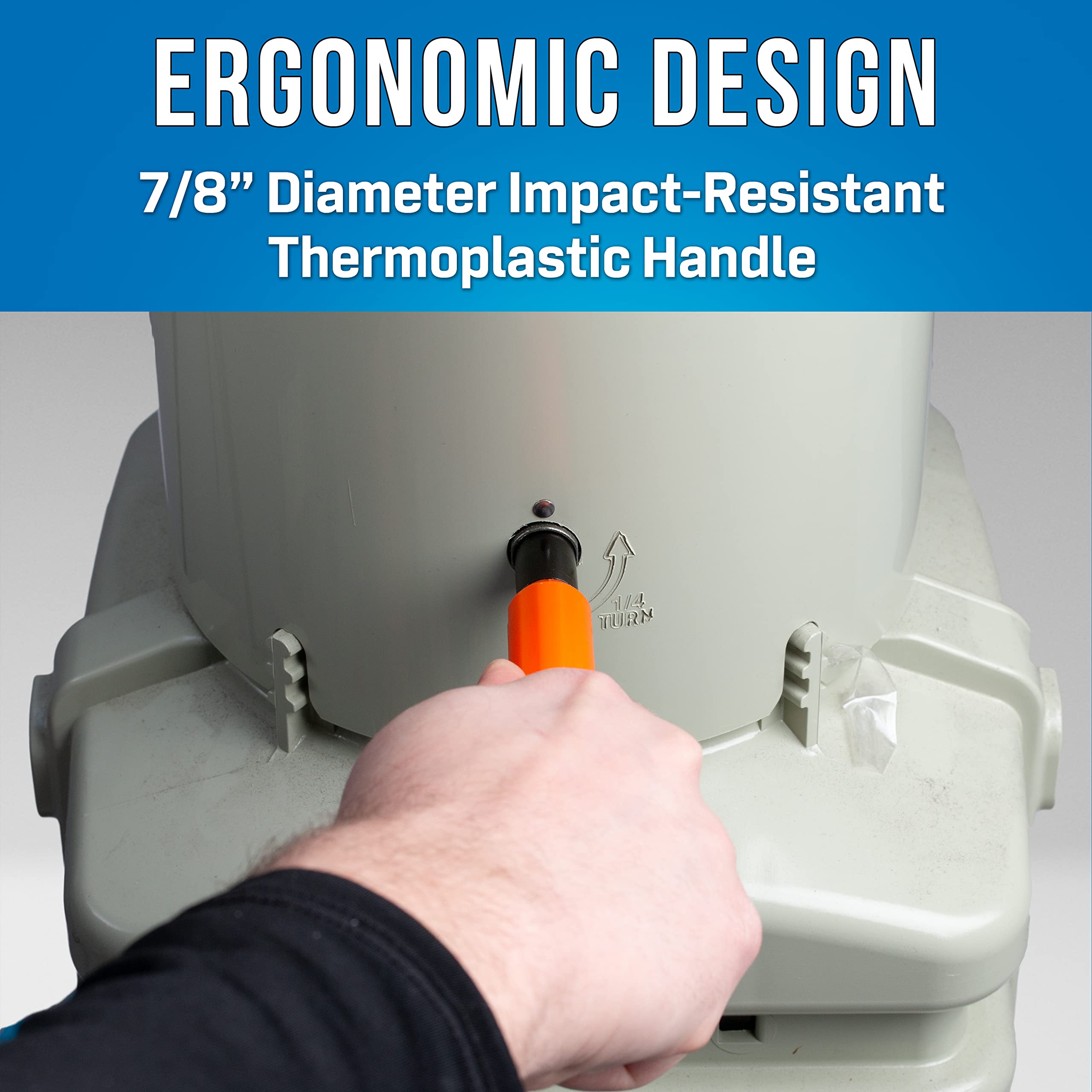 Jonard Tools M-216C/REX Round Outer Socket Can Wrench with Ergonomic 1" Diameter Handle, 7" Length, Orange - Image 3
