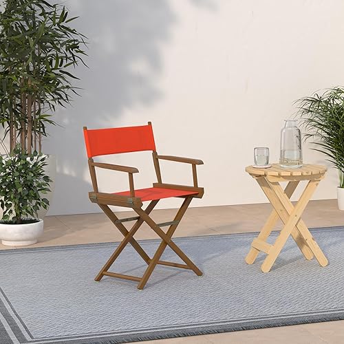 Miniatura 2 de Casual Home - Silla de director de 18.0 in, marco de roble miel con lienzo naranja