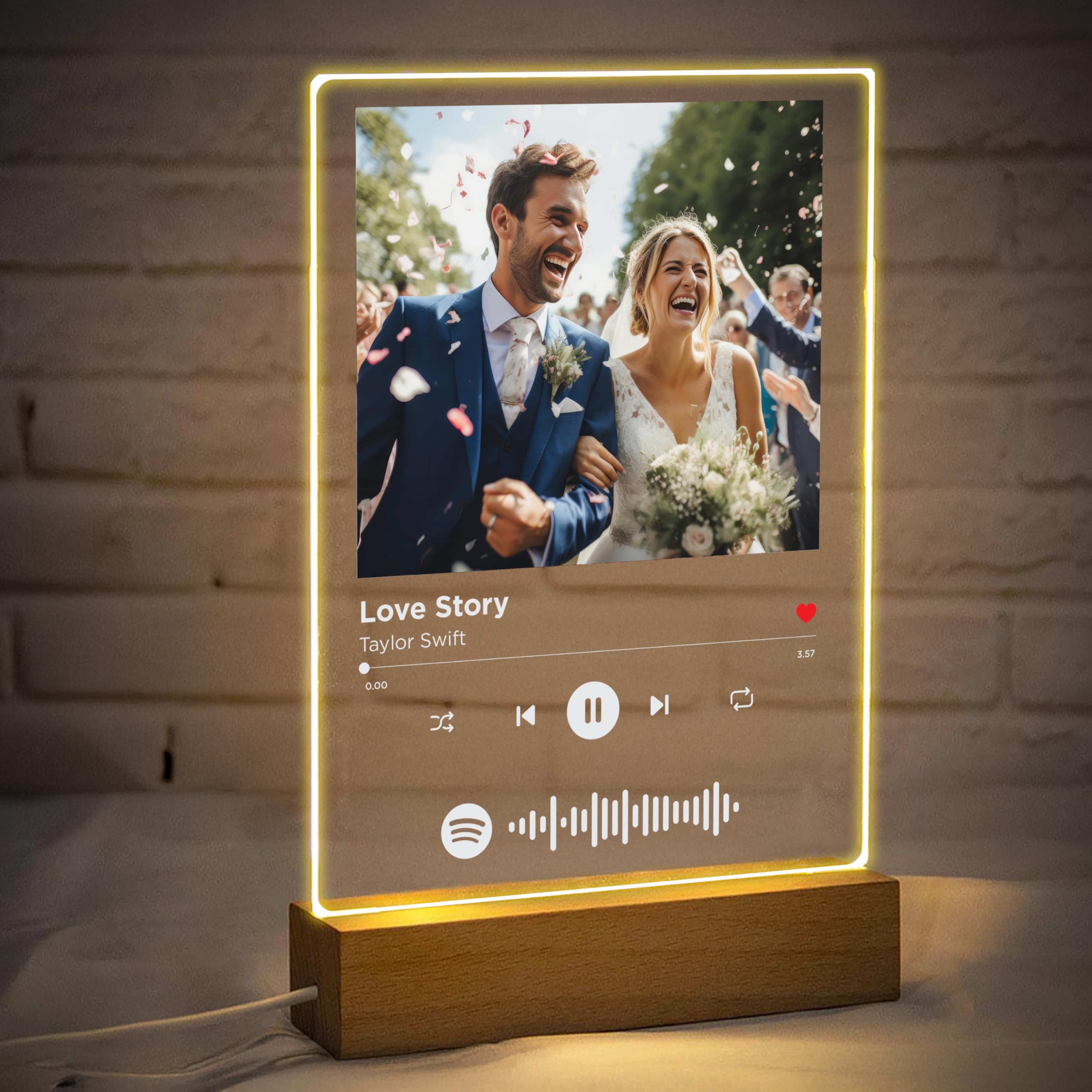 Star Online Spotify Song Plaque Personalised Spotify Music Plaque Night Light Valentines Picture Photo Gifts For Him Her Picture Frames Song Birthday Gifts For Mum Dad Friends (Spotify Music)