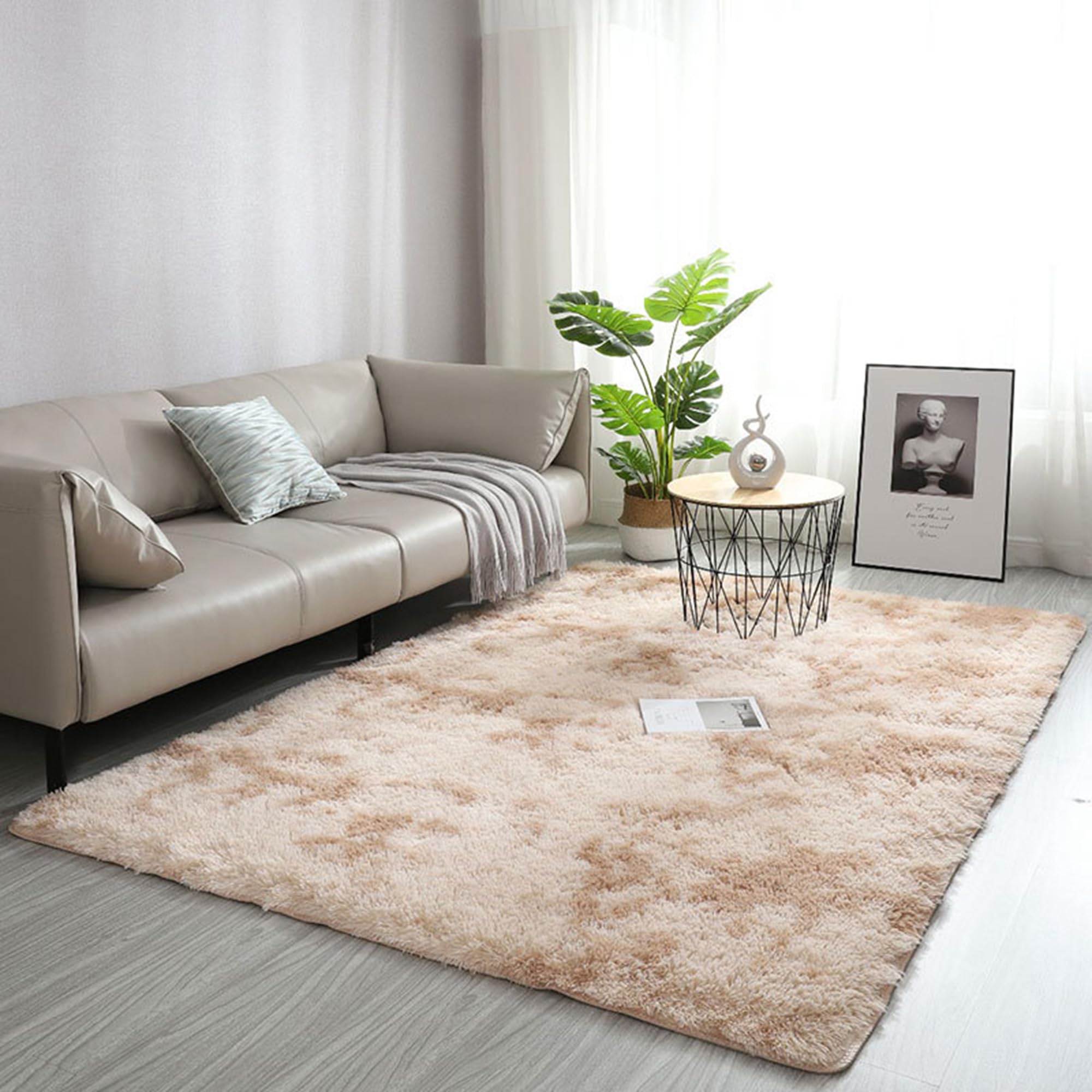 Tapis de salon, grande taille et doux pour chambre à coucher avec revers antidérapant durable, tapis de sol pour chambre d'enfant, de bébé, cuisine, salon, chambre à coucher (200 x 300 cm
