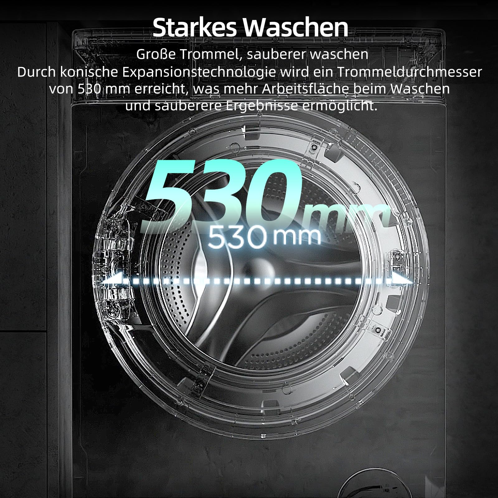 CHiQ Waschmaschine 8kg Frontlader, 1400 U/min, EEK A-15%, Touchscreen, Dampffunktion, 52cm tief, Schwarz