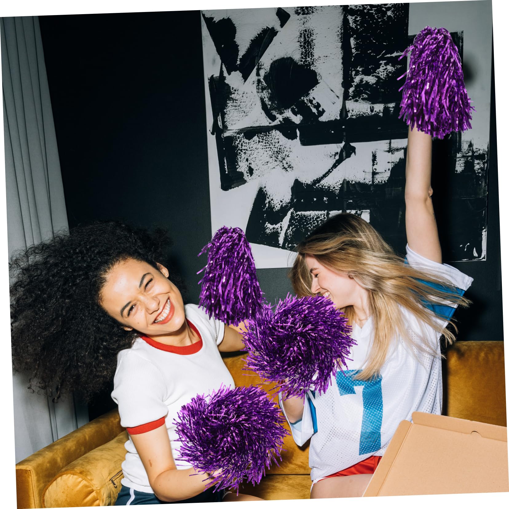 BESPORTBLE Pompons de Pom-Pom Girl pour Cheerleading 16 Pièces en PVC