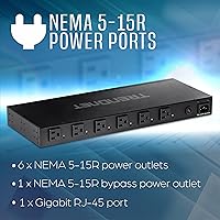 Vista 5 de TRENDnet PDU administrado de 6 tomas, TPI-06, unidad de distribución de energía para montaje en rack, certificado UL, 1 toma de corriente