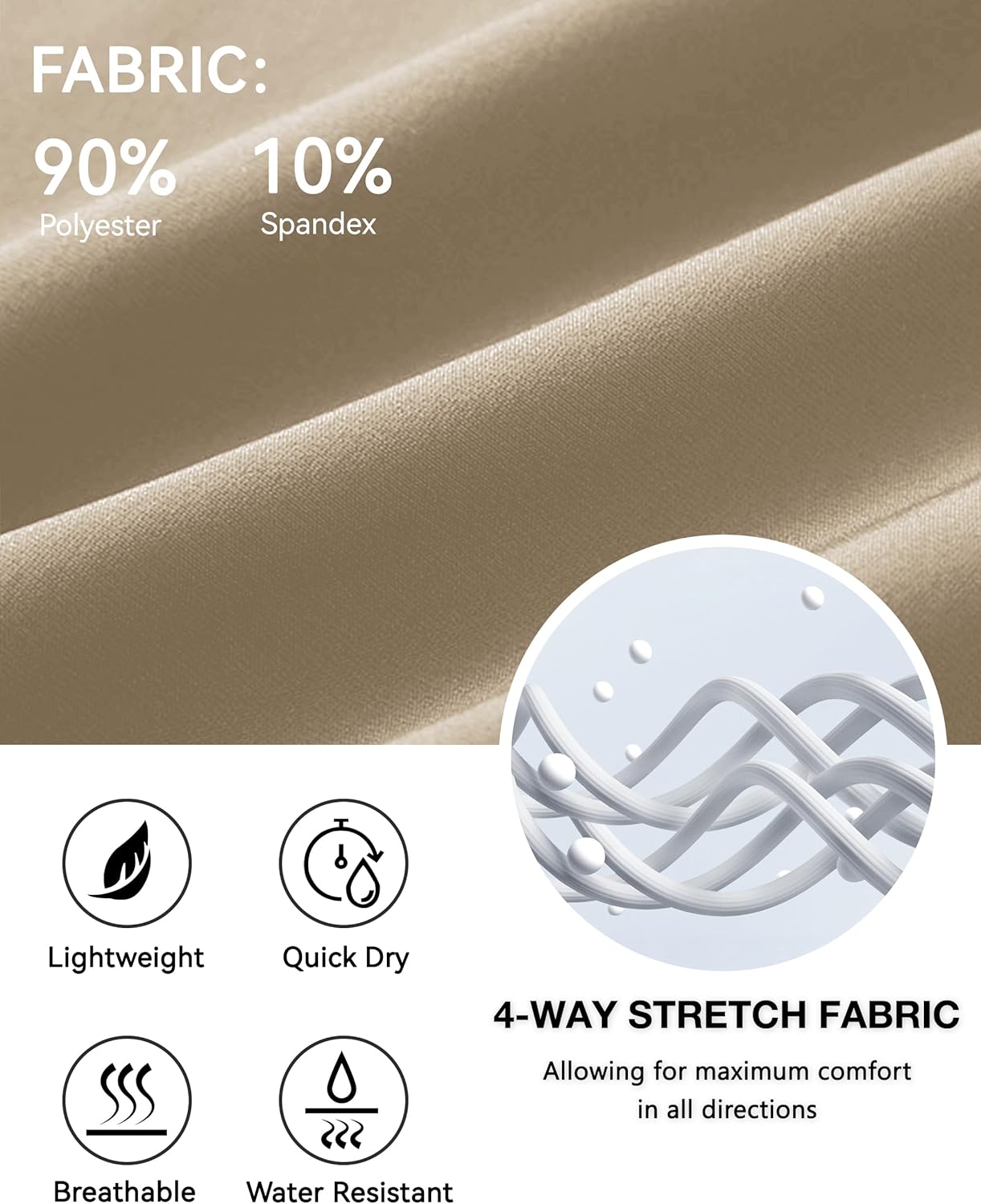 JWM Men's Golf Shorts 8" 11" Stretch Lightweight Hybrid Casual Dress Work Long Short with Zipper Pocket Flat Front Quick Dry - Image 5