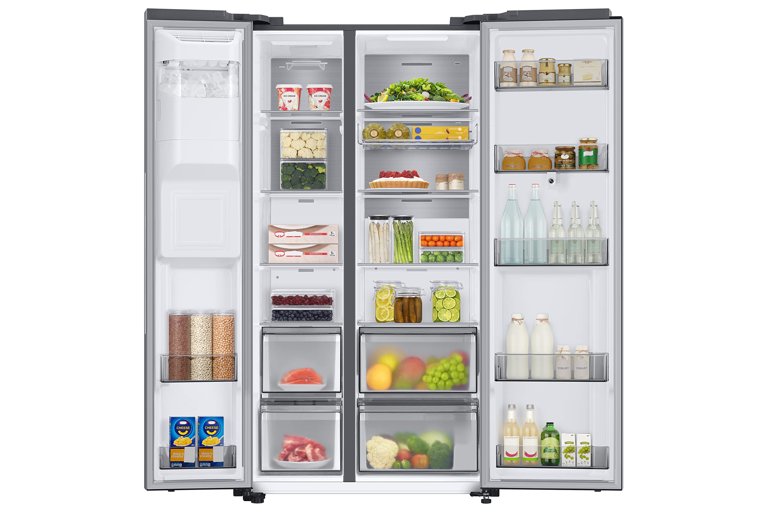 Samsung Frigorifero Side By Side con Family hub™ RS6HA8891SL/EF, Libera installazione, Dispenser dell'acqua, Twin Cooling Plus™, Wifi, 614L, 91l x 178h x 72p cm