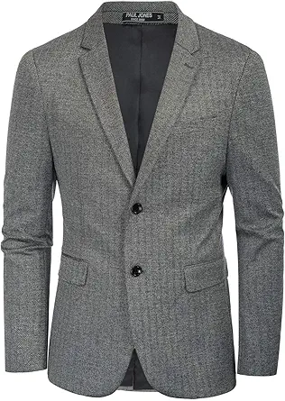PJ Paul Jones Men's Herringbone Blazer Jacket Lightweight Casual Knit Sport Coat