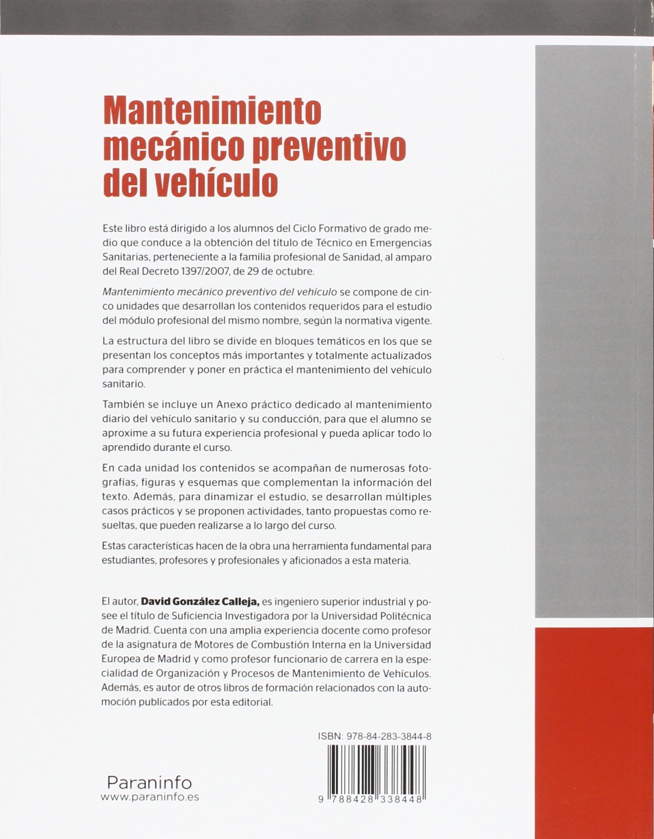 Mantenimiento mecánico preventivo del vehículo (Sanidad)