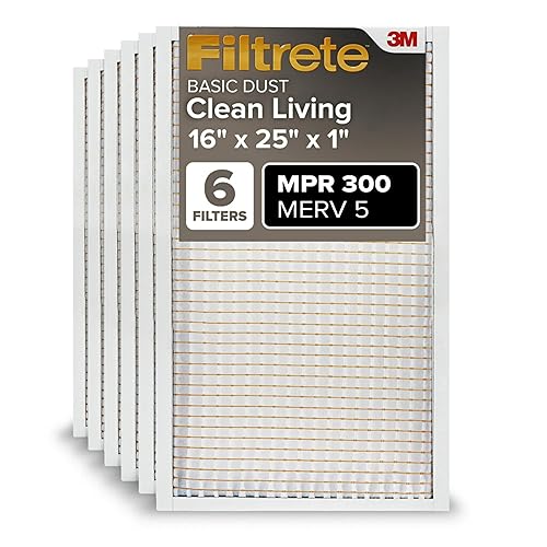 Filtrete 16x25x1 AC Furnace Air Filter, MERV 5, MPR 300,